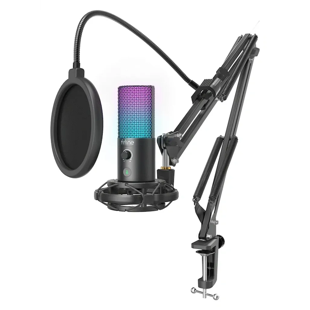 Fifine T669 Pro3 USB Microphone with Pop Filter and Boom Arm Stand