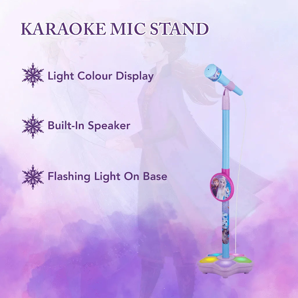 Disney Frozen Auxiliary Star Karaoke Microphone Stand with Colourful Lights