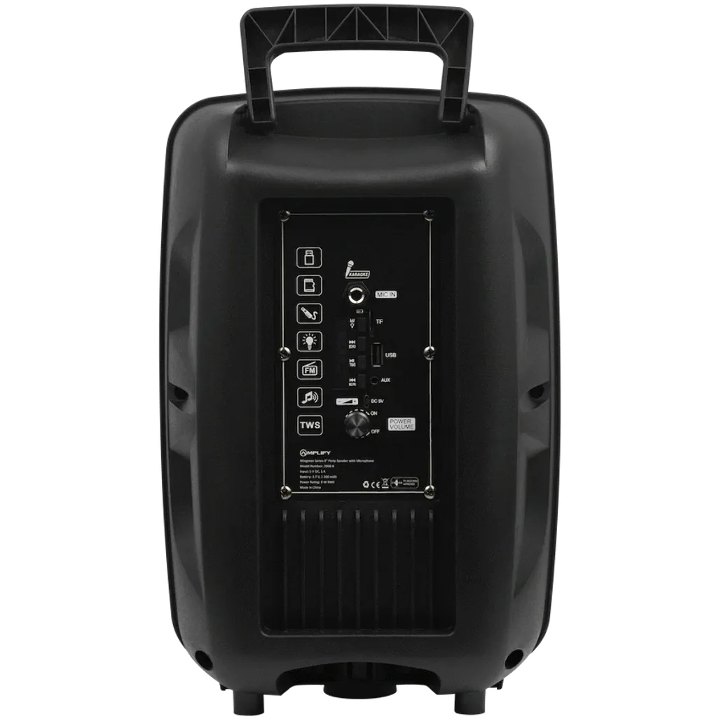 Amplify Wingman Series 8" Party Speaker with Microphone - Black