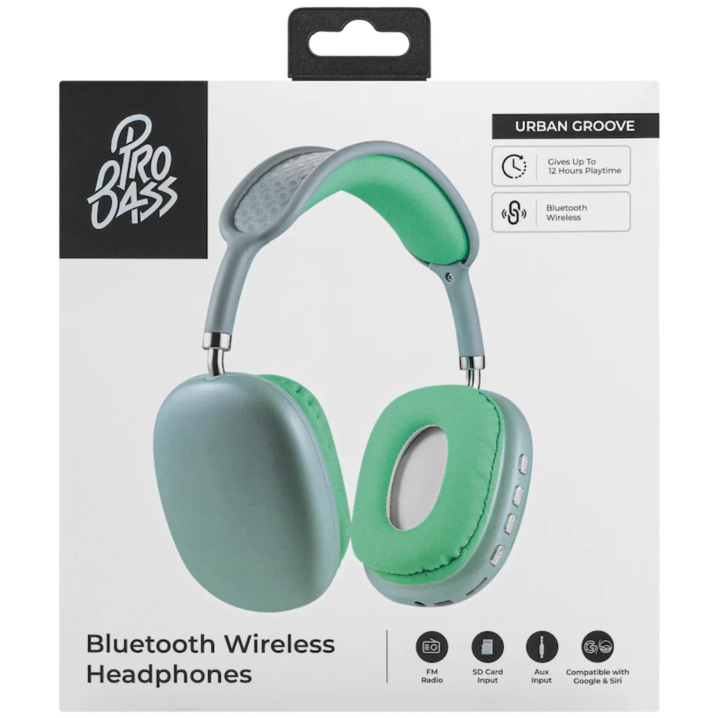 Pro Bass Urban Groove Series Bluetooth Headphones - Green