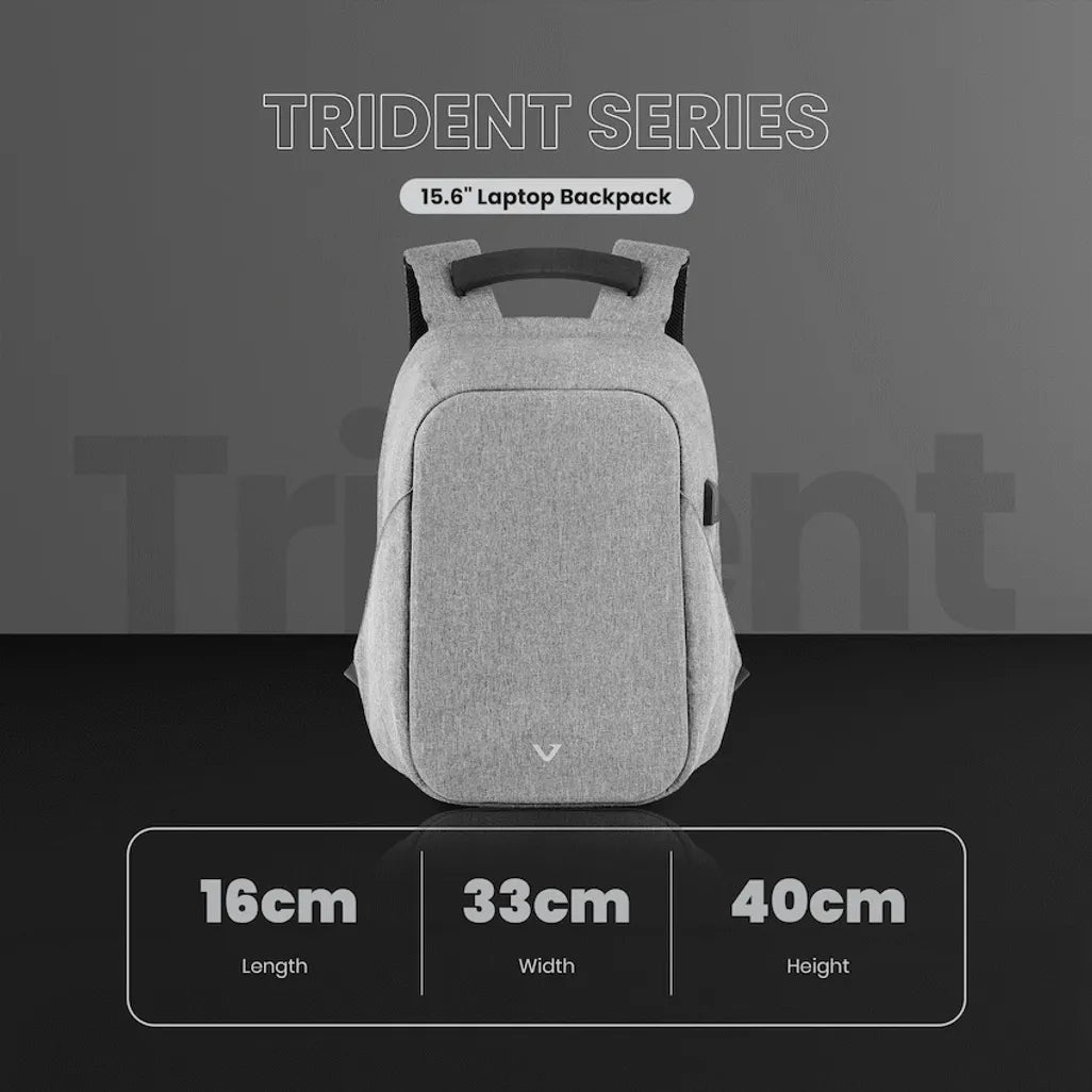 Volkano Trident 15.6 inch Laptop Backpack - Grey