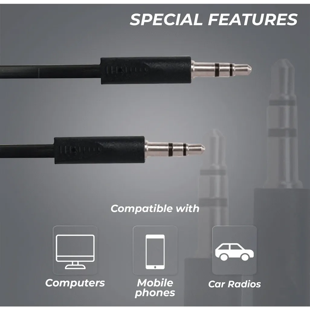 Bounce Cord Series AUX Cable - Black