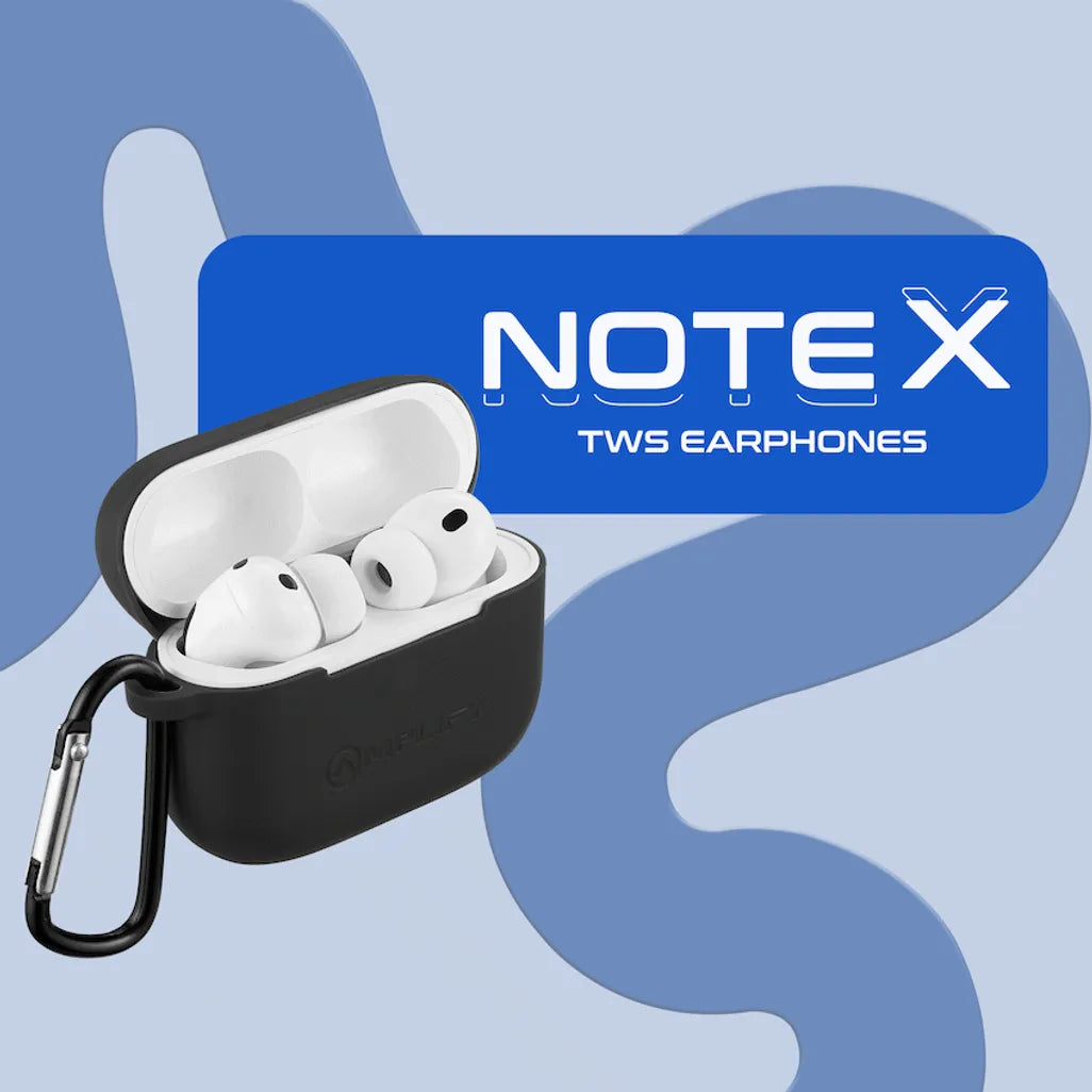 Amplify Note X 3 Series TWS Earphones - White Case + Black Cover