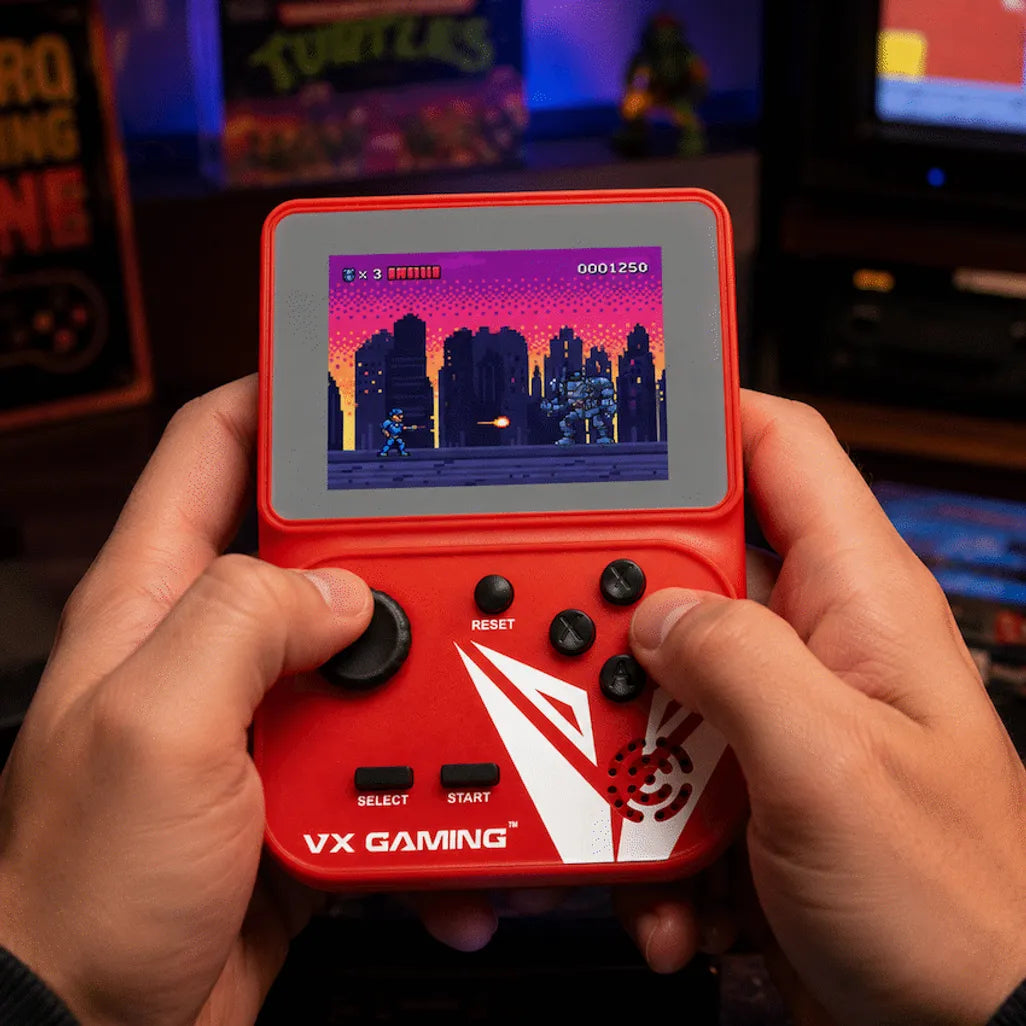 VX Gaming Nostalgia Series Handheld Retro Game Station with 4gb Micro SD - Red