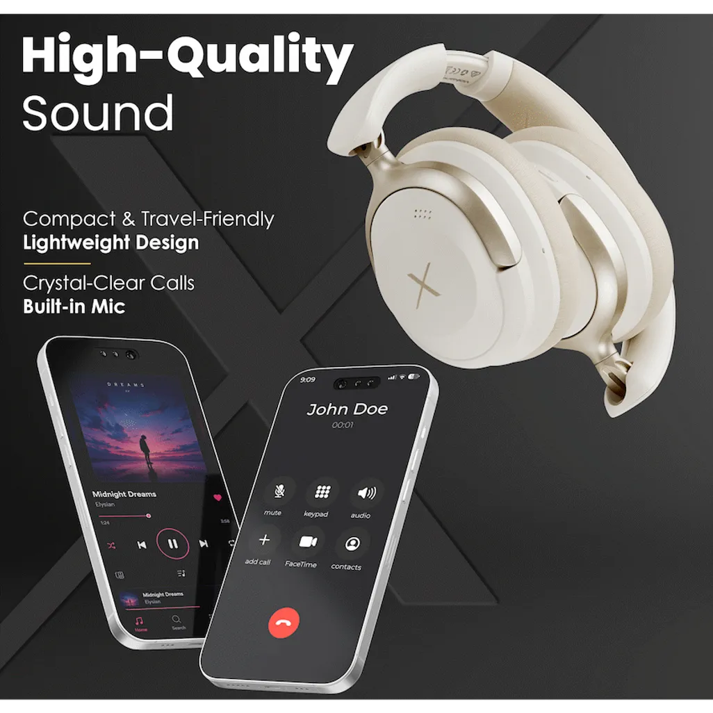 VolkanoX Halo ANC Bluetooth Headphone - Nude