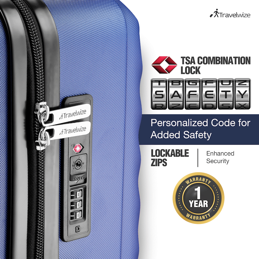 Travelwize Astra ABS 55cm 4-Wheel Spinner Luggage - Navy