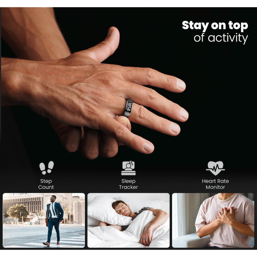 Volkano Ring Series Ring Pro Smart Ring with Charging Case - 19mm