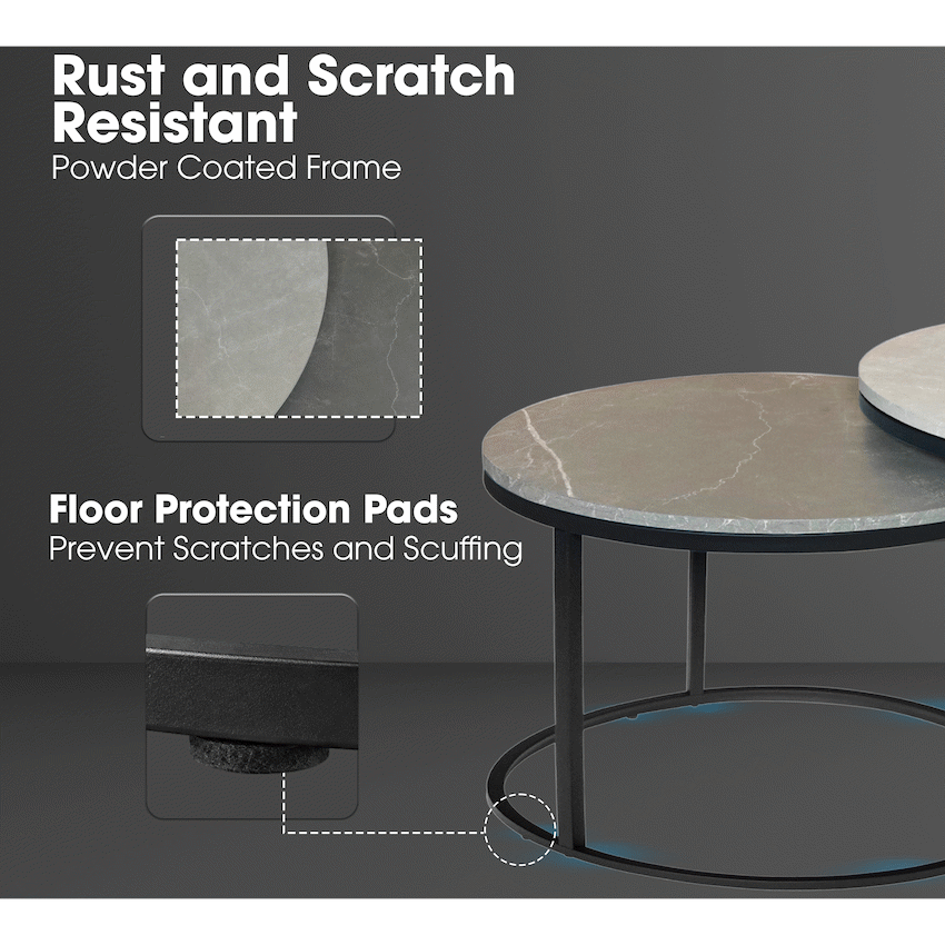 Everfurn Nile Nesting Coffee Table - Greyish