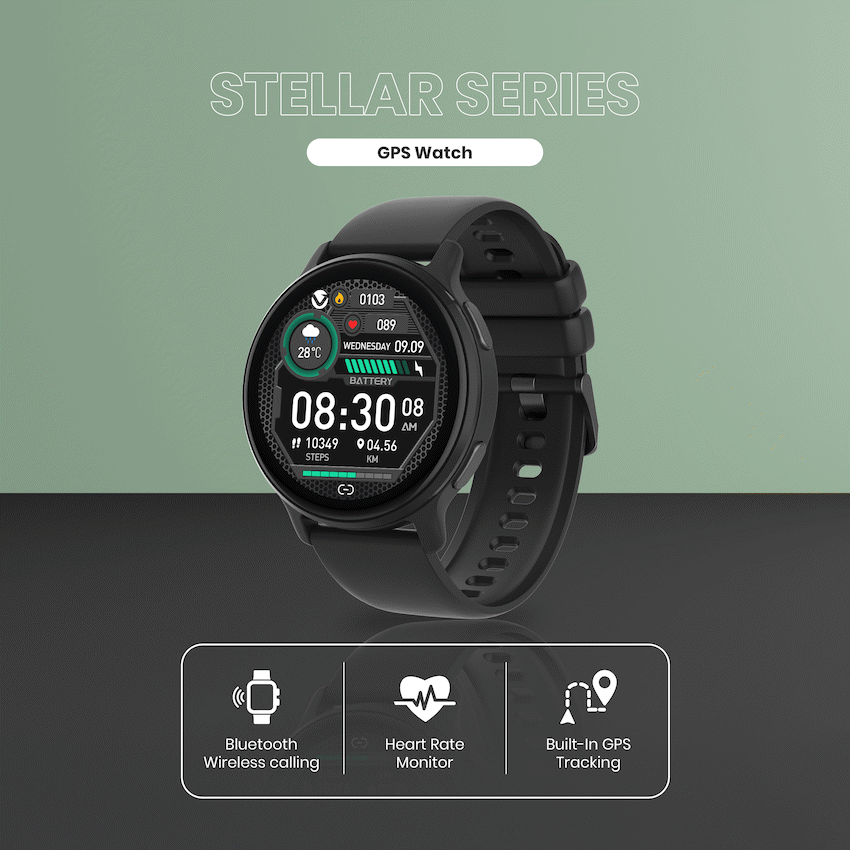 Volkano Stellar - GPS Smartwatch - Black