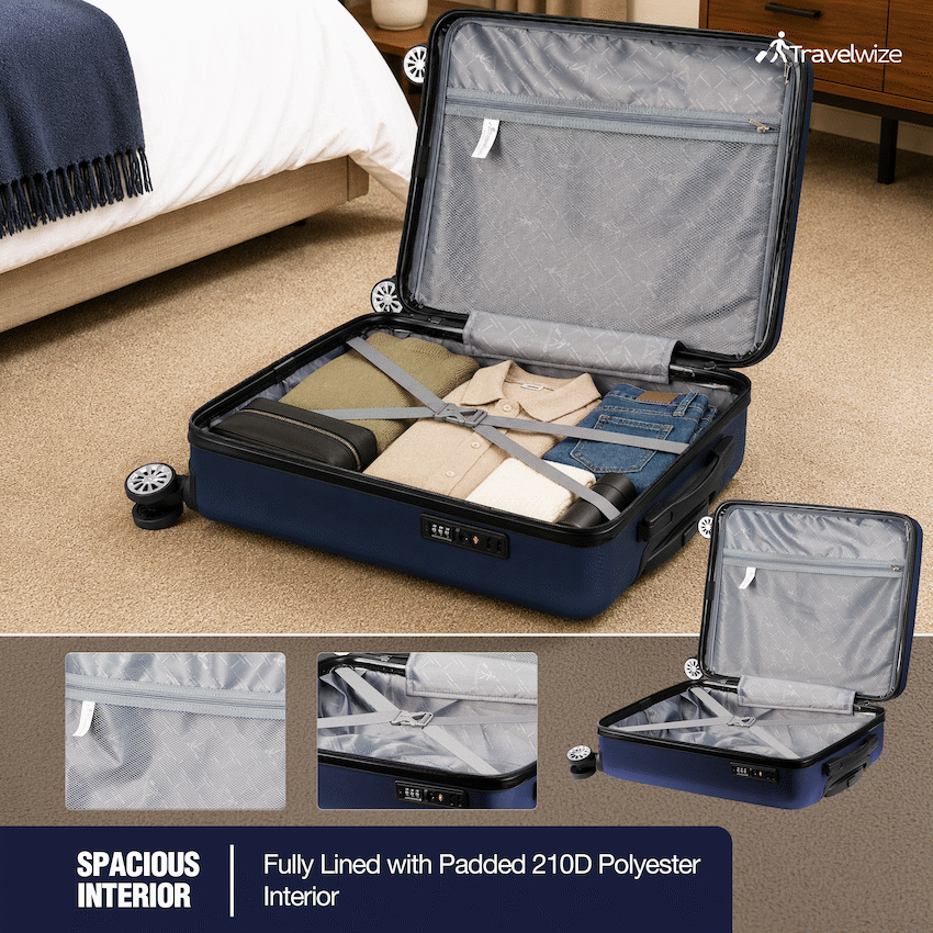 Travelwize Maple ABS 75cm 4-Wheel Spinner Luggage - Navy