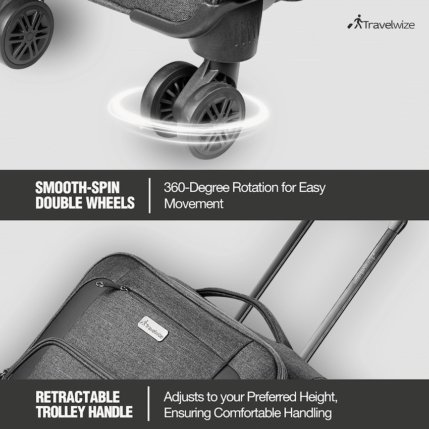 Travelwize Aurora 55cm 4-Wheel Spinner Trolley Case - Grey Melange
