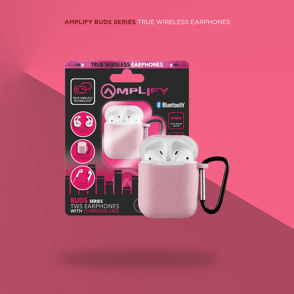 Amplify Buds Series True Wireless Earphones with Silicone Accessories - Pink