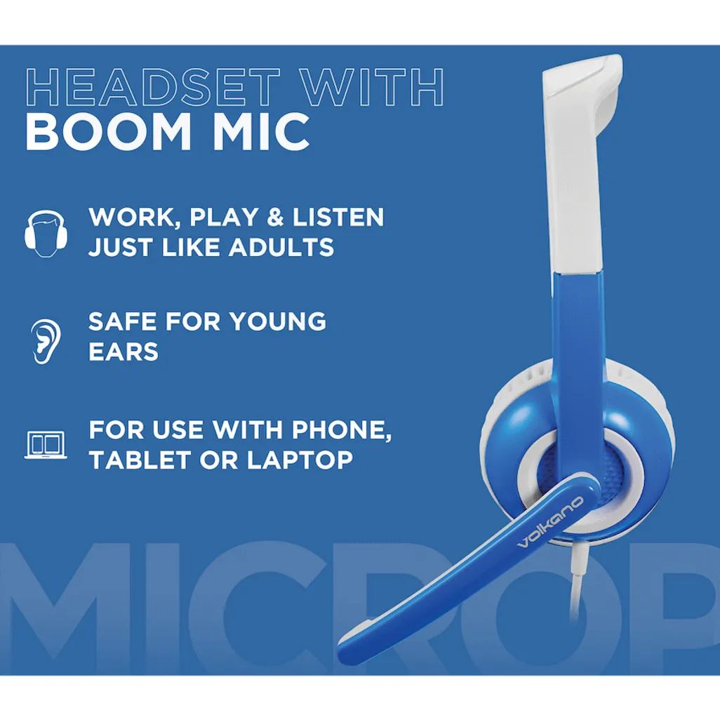 Volkano Kids Chat Junior series headset with mic - Blue