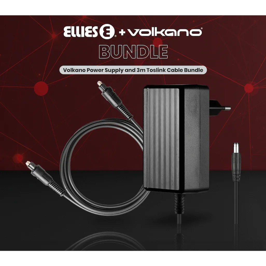 Volkano Power Supply and 3m Toslink Cable Bundle