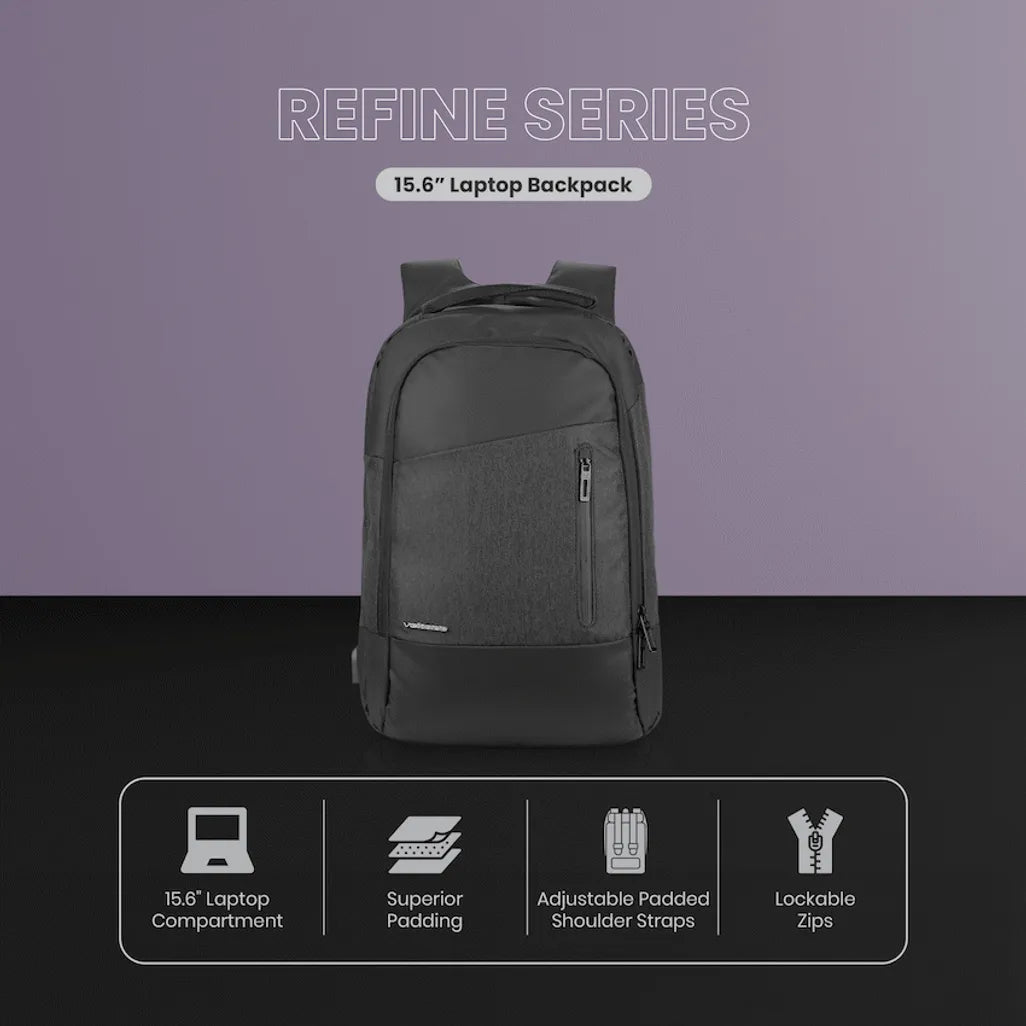 Volkano Refine 15.6 inch Laptop Backpack - Black/Charcoal
