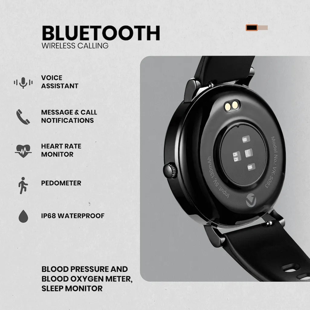Volkano Aurora Series Ladies Smart Watch - Black