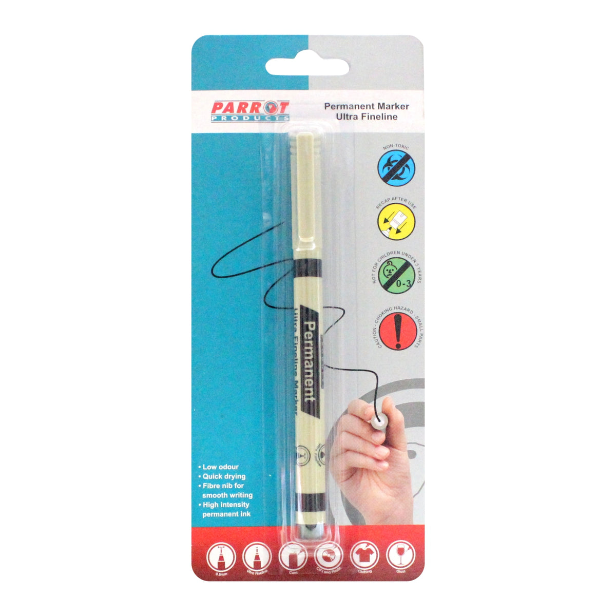 Permanent Marker Ultra Fine line (Black - Carded)