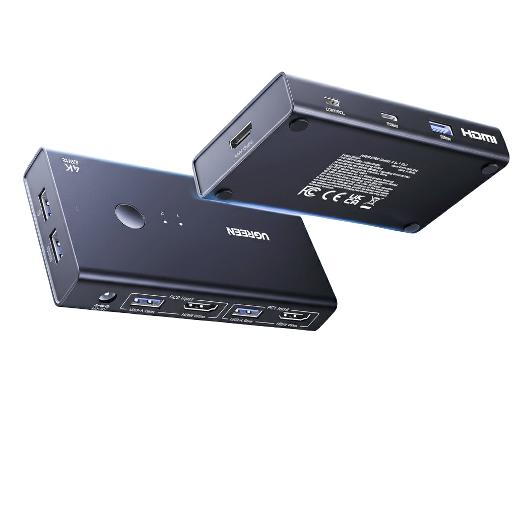 UGREEN 2-In-1 HDMI KVM Switch 4 USB Ports 4K@60Hz–Black