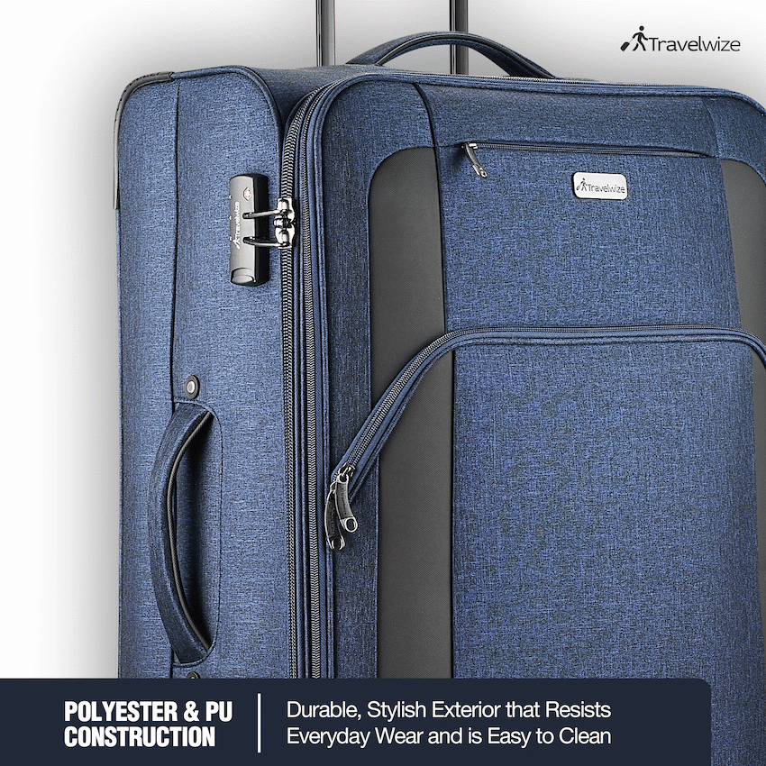 Travelwize Aurora 75cm 4-Wheel Spinner Trolley Case - Navy Melange