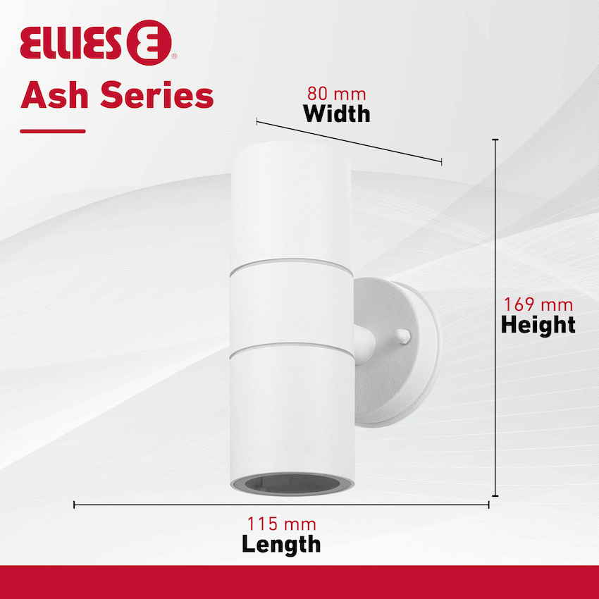 Ellies Ash Series AC dual beam wall light - Nylon Carbon Fiber - GU10 Base - WT