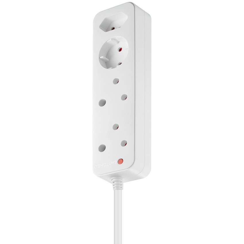 Switched High Surge 4-Way Multiplug 0.5m 1140J