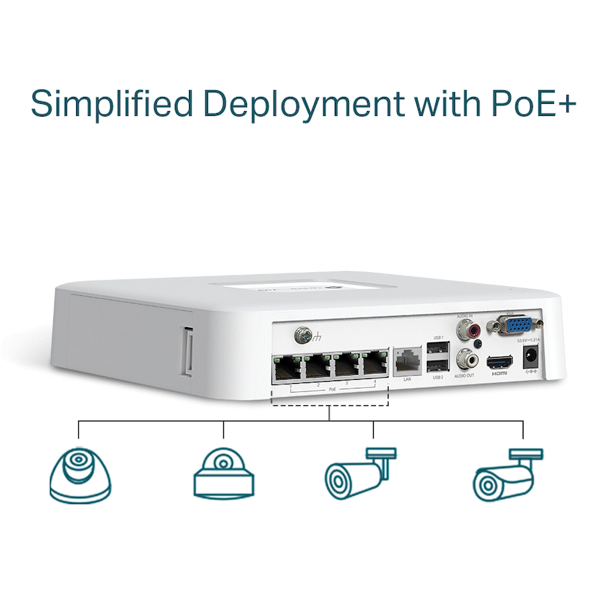 TP-Link VIGI 4-Channel POE+ NVR
