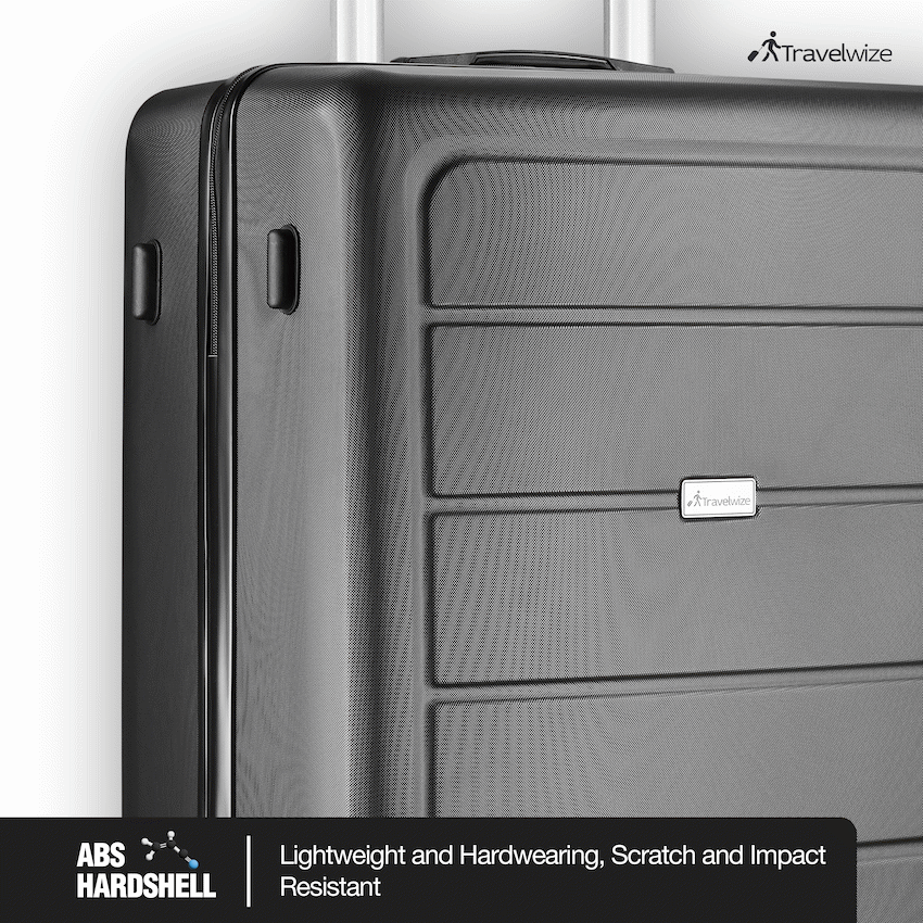 Travelwize Maple ABS 4-Wheels Spinner 4Pc Luggage Set Black