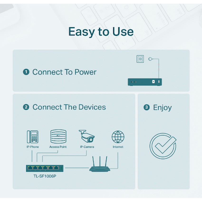TP-Link 6 Port Unmanaged POE Desktop Switch