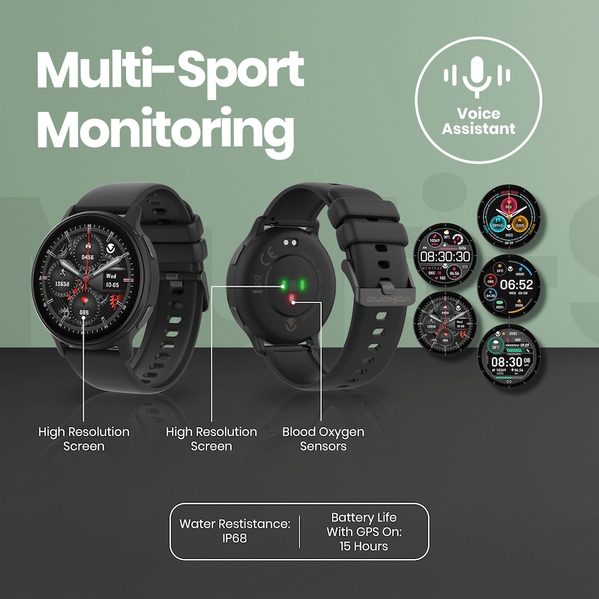 Volkano Stellar - GPS Smartwatch - Black