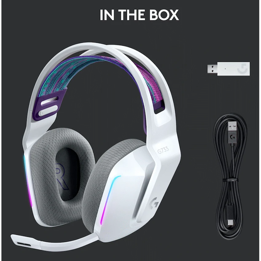 LOGITECH G733 WIRELESS LIGHTSPEED RGB GAMING HEADSET - WHITE