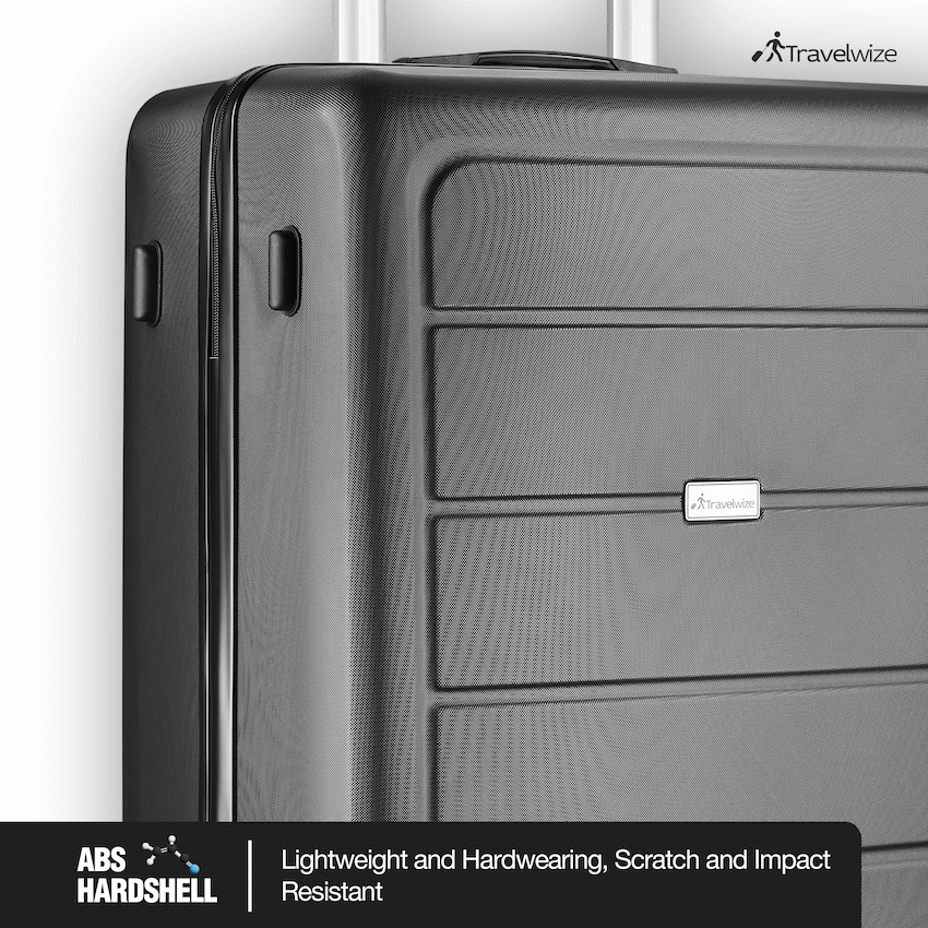 Travelwize Maple ABS 55cm 4-Wheel Spinner Luggage - Black
