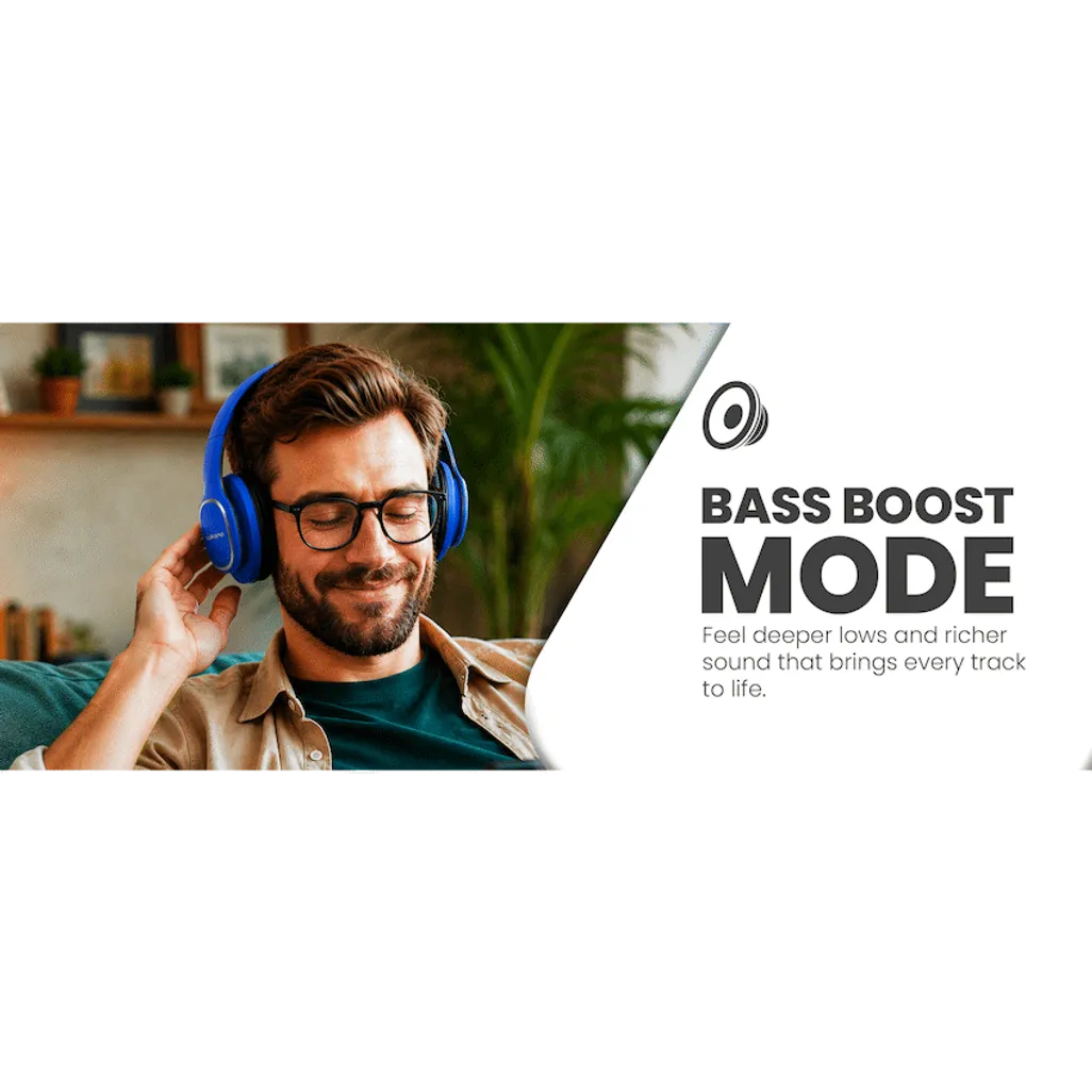 Volkano Phonic Series Bluetooth Full Size Headphones - Blue
