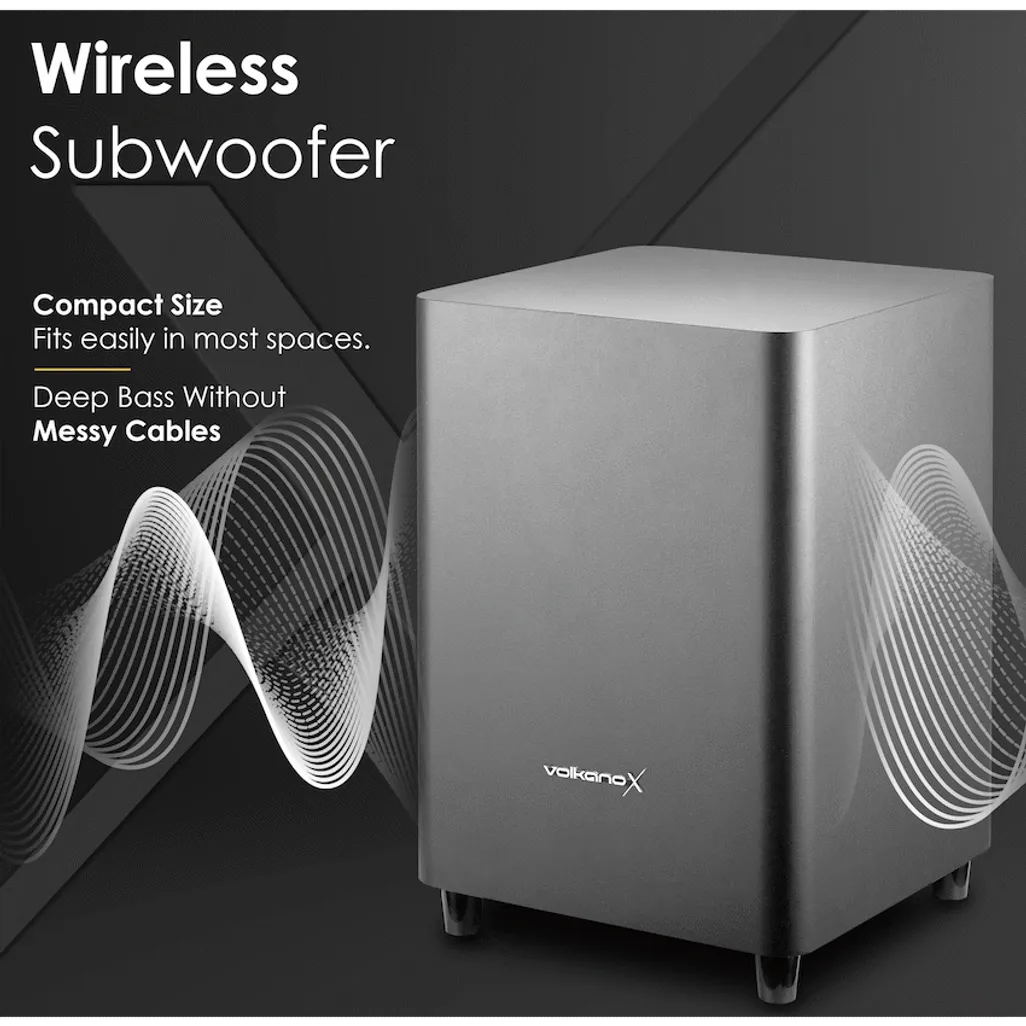 VolkanoX Supersonic 2 Series 2.1 200w Soundbar System with Wireless Subwoofer - Black
