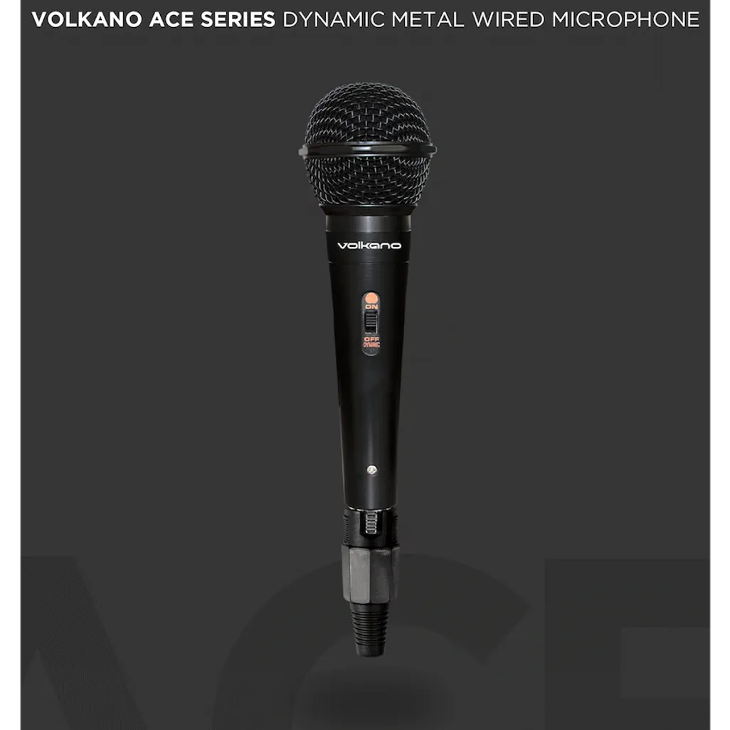 Volkano Ace Series Metal Wired Dynamic Vocal Microphone - Black