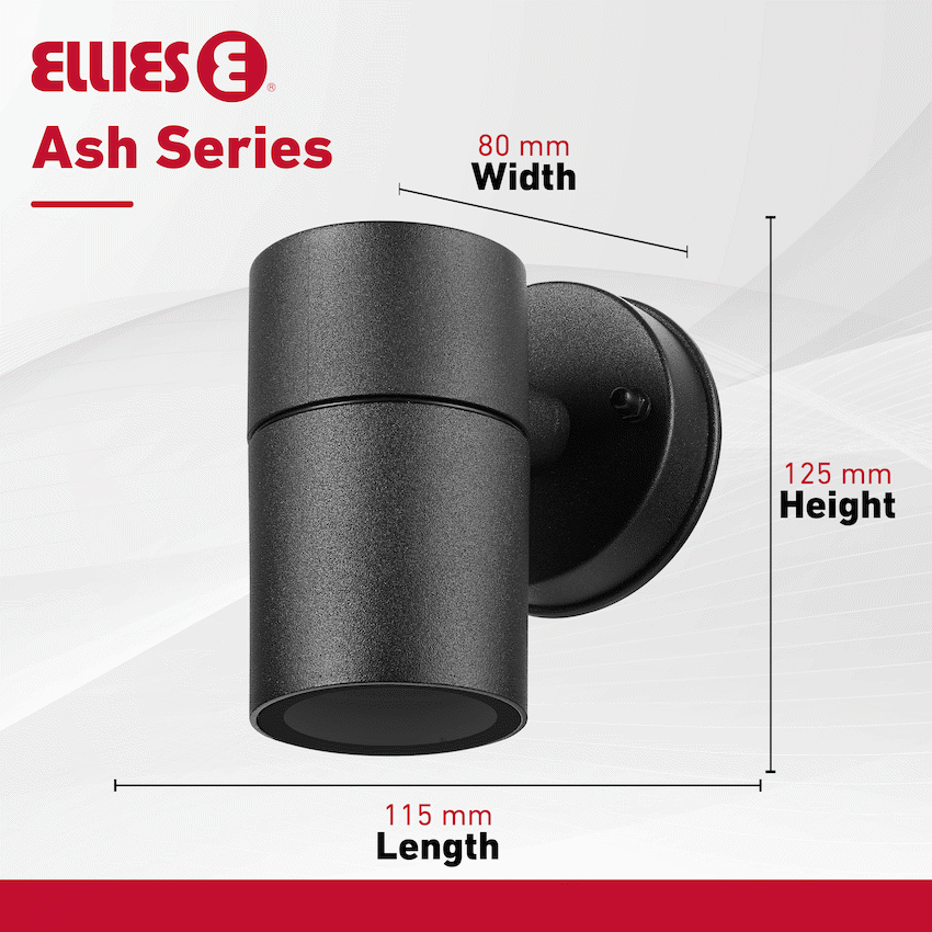 Ellies Ash Series AC UniBeam wall light - Nylon Carbon Fiber - GU10 Base - BK