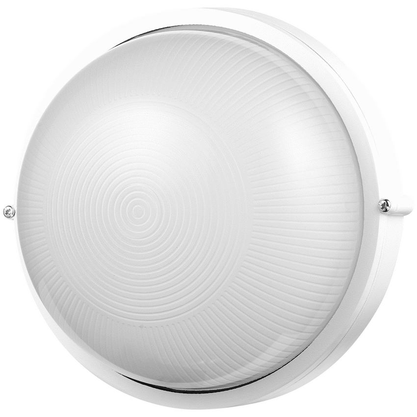 Ellies Illume Series - Large AC Round Bulkhead - Aluminium + Glass - E27 Base -WT