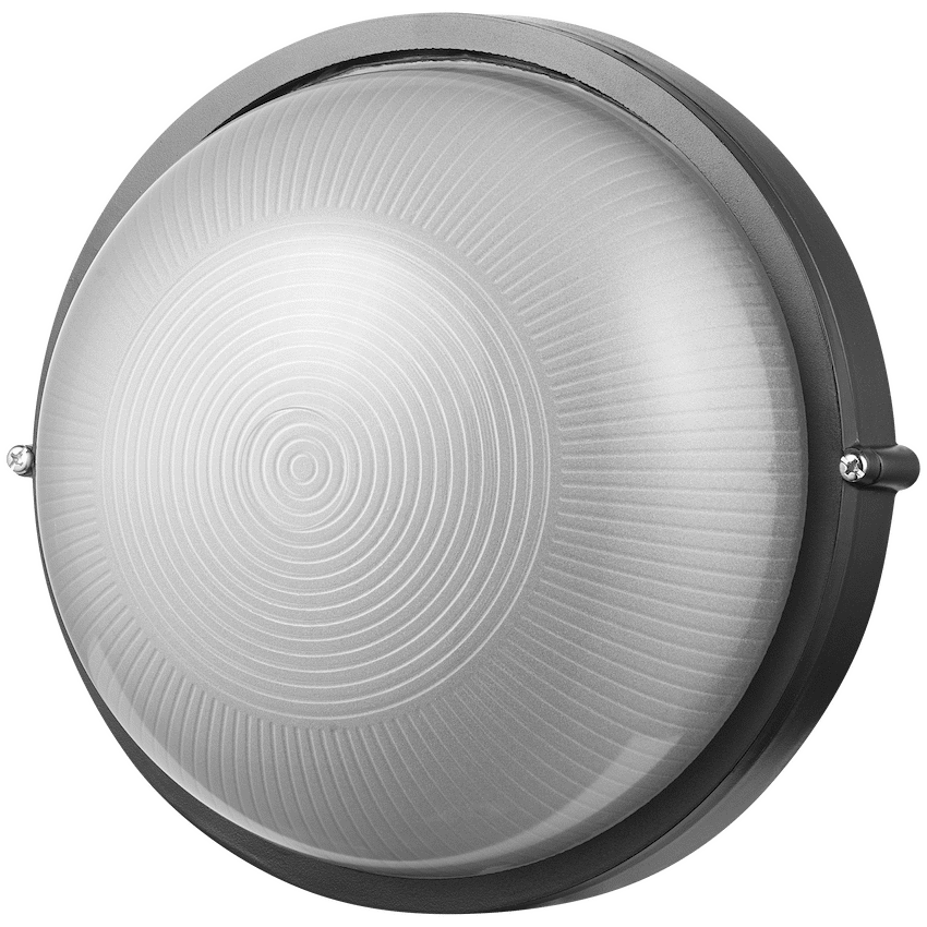 Ellies Illume Series - AC Round Bulkhead - Aluminium + Glass - E27 Base -BK