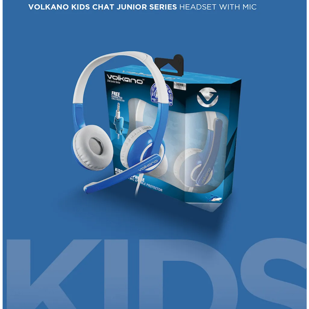 Volkano Kids Chat Junior series headset with mic - Blue