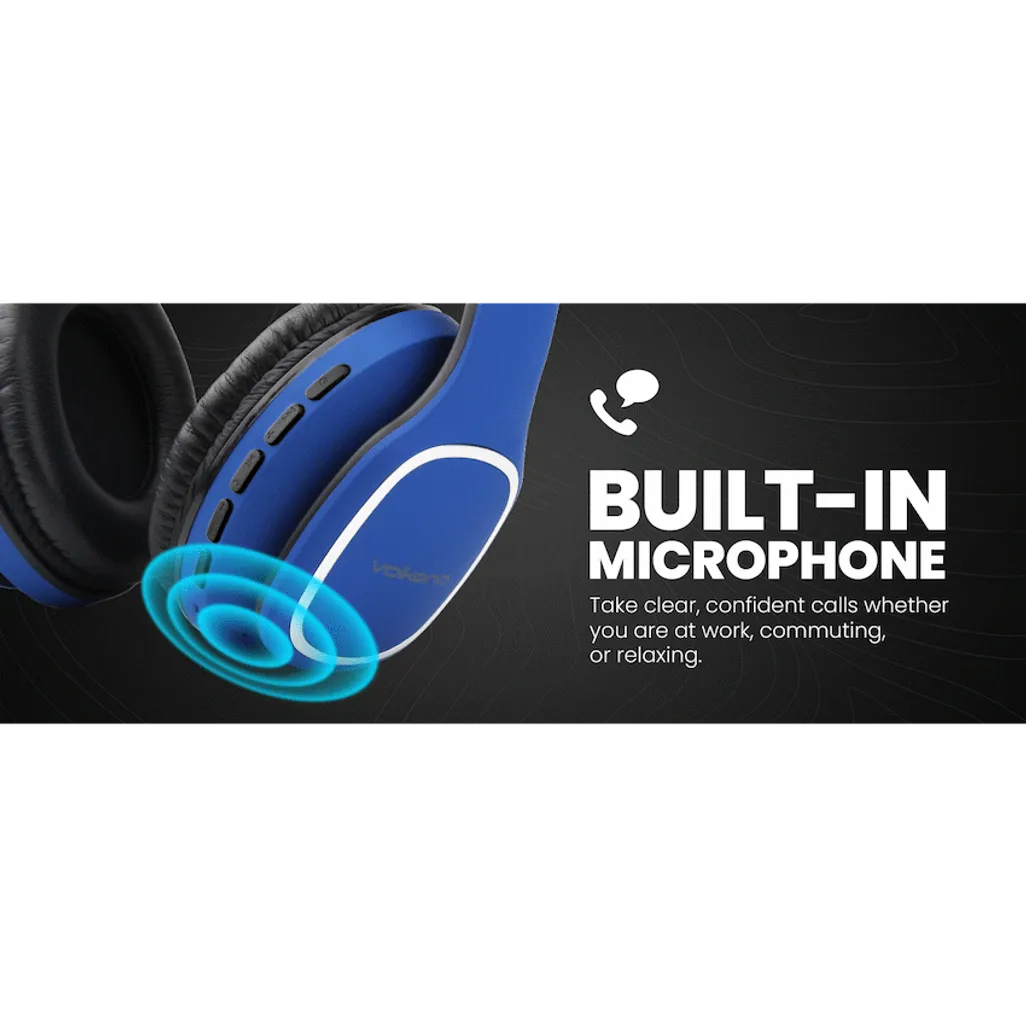 Volkano Phonic Series Bluetooth Full Size Headphones - Blue