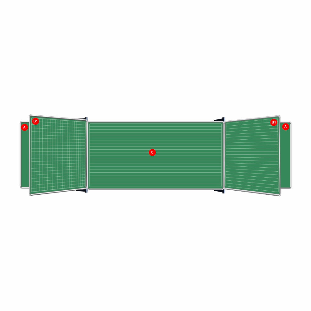 Educational Board Non-Magnetic Chalkboard (1220*1210 - Chalk Lines 1 Side - Swing Leaf - Option B)