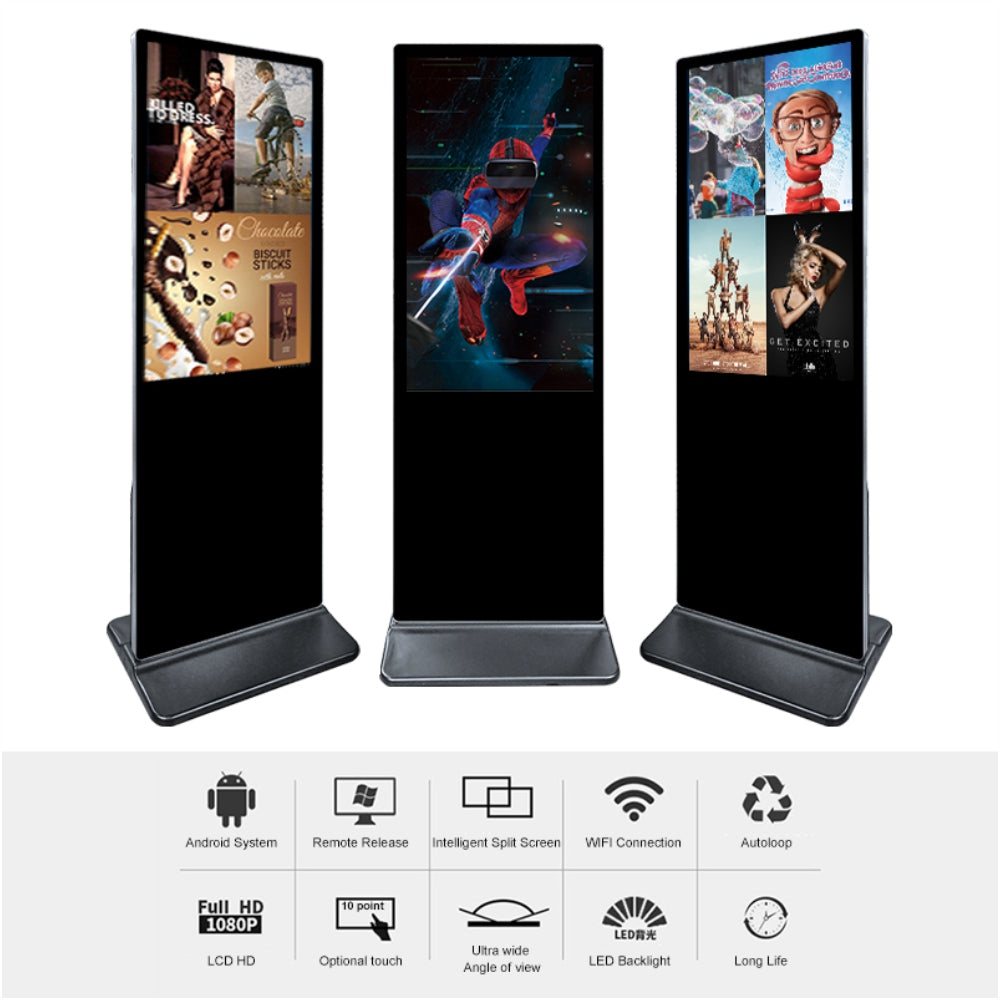 Touch LED - 43 Inch Touch Standing Kiosk (Black)