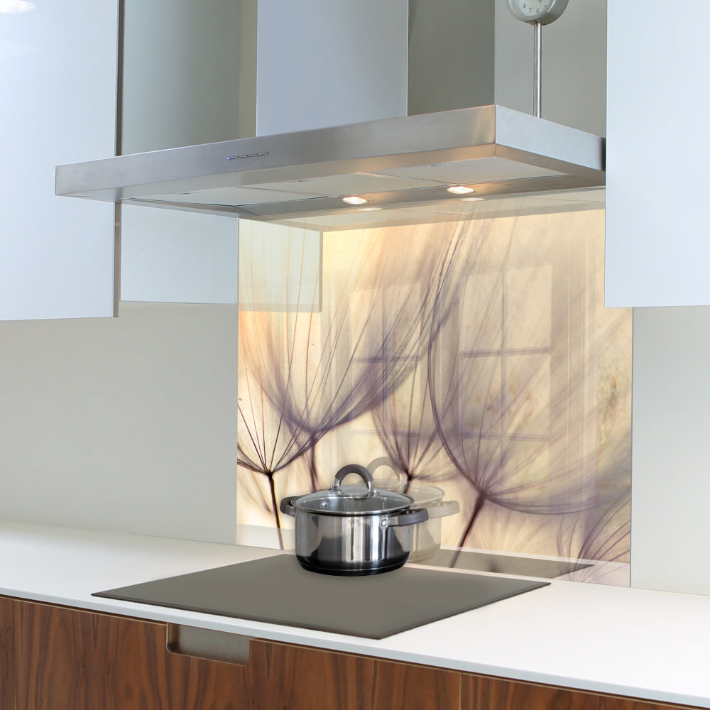 Decorative Glass Wall Tile (898 X 700 X 6mm) Dandelion Floret