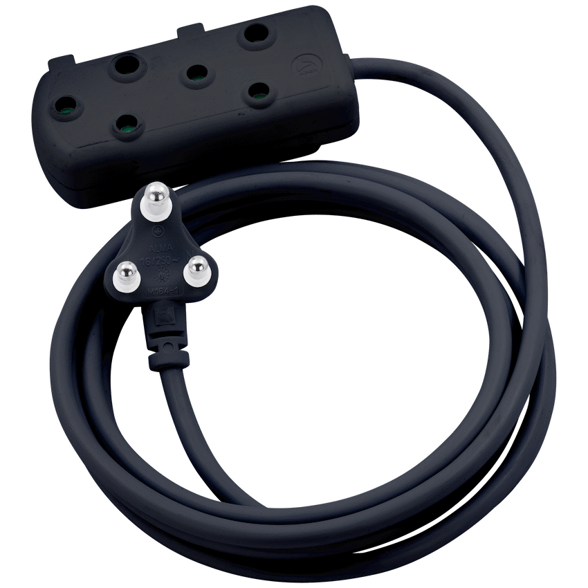 Switched Light Duty Side by Side (SBS) Extension Leads 20M - BK