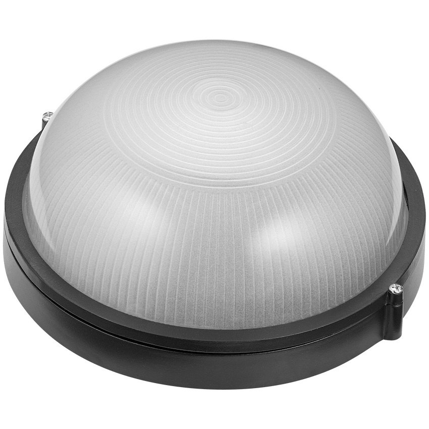 Ellies Illume Series - AC Round Bulkhead - Aluminium + Glass - E27 Base -BK