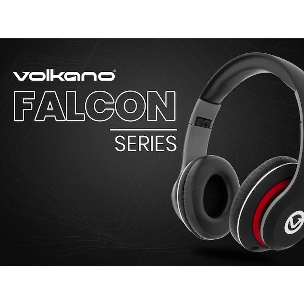 Volkano Falcon Headphones with Microphone - Black