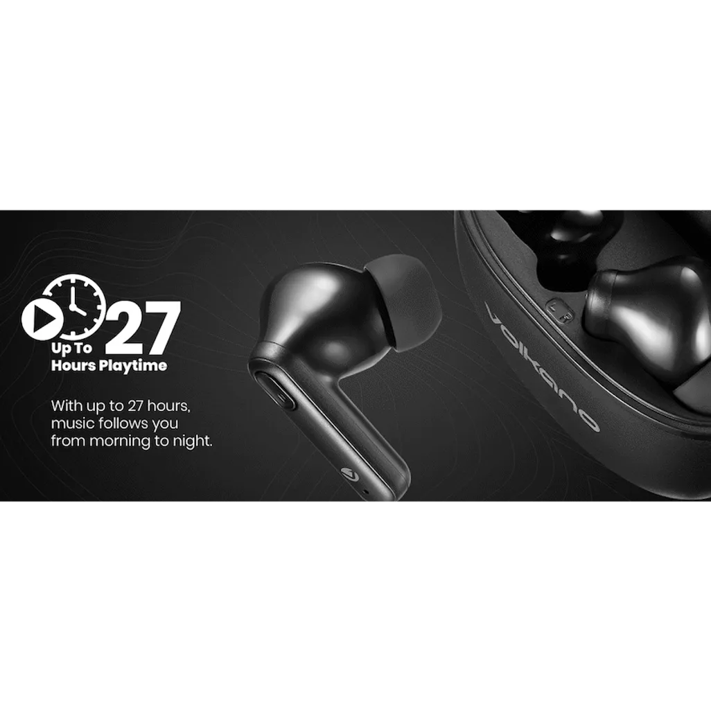 Volkano Pulse Series True Wireless Earphones with Charging Case - Black
