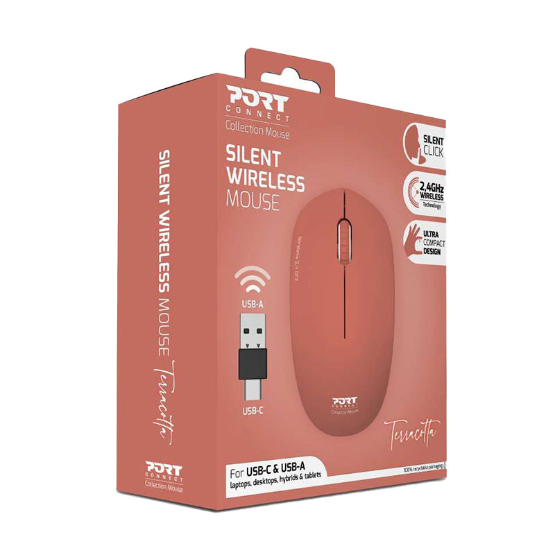 Port 2.4GHz Collection II Terracota Wireless Mouse