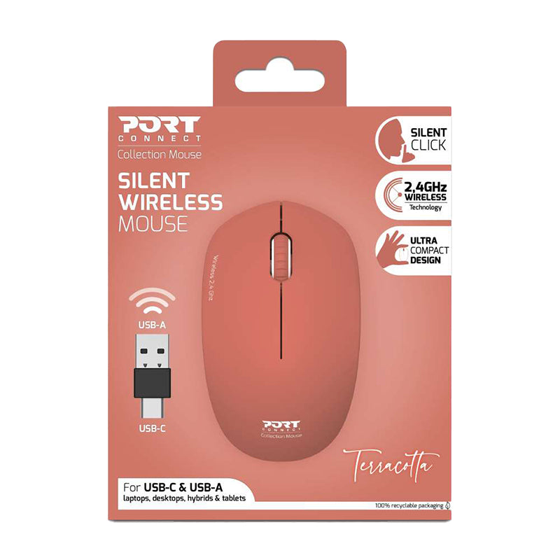 Port 2.4GHz Collection II Terracota Wireless Mouse