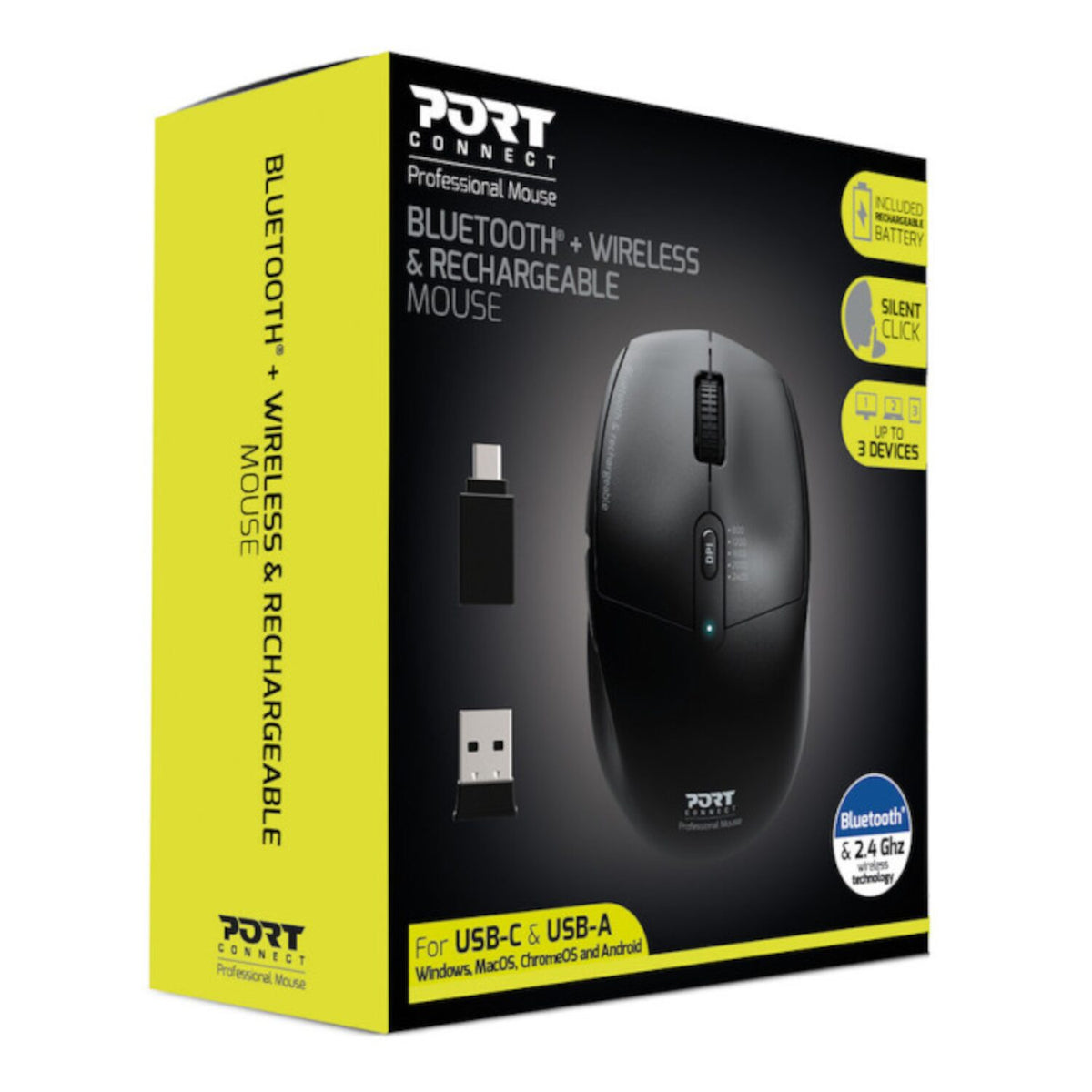 Port Office Pro Wireless Black Mouse
