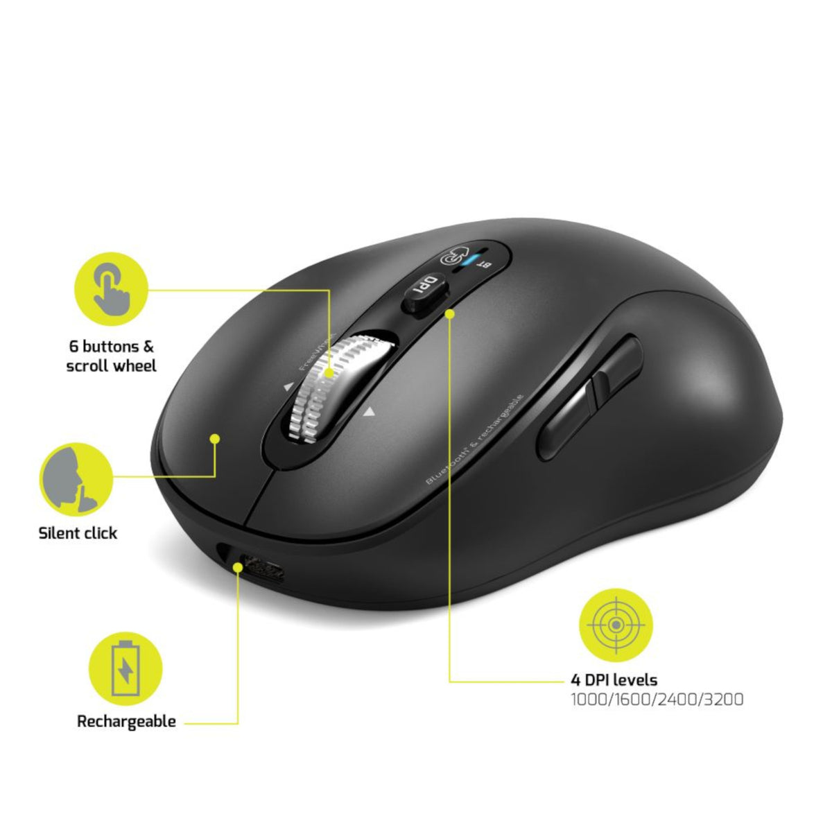 Port Expert Wireless Black Mouse